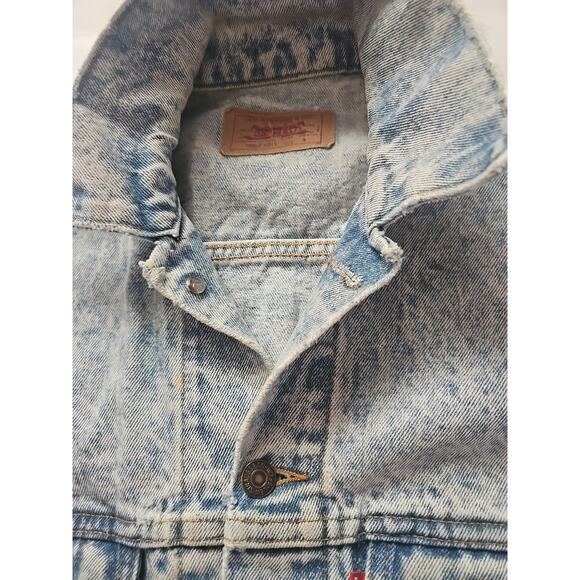 Vintage 80’s 90’s Levis Acid Wash 70507 0219 Denim Trucker Jean Jacket Men’s S - Picture 4 of 11